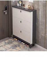Zapatero de Madera Ultrafino Independiente, Mueble Integrado para Recibidor, Gran Capacidad, Ahorro de Espacio, Minimalista