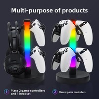 Soporte para Control de Juegos RGB, Soporte para Auriculares, Iluminación Ambiental LED para Juegos, Sala de Estar, Computadora, Dormitorio