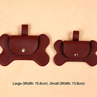 Porte-sac à déjections canines personnalisé en cuir PU, pochette pour laisse de chien avec nom personnalisé, fermeture à pression, cadeau pour maman de chien, commande en gros
