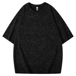 <span class=keywords><strong>Old</strong></span> Fashion Brand 260g T-shirt à manches courtes en coton batik lourd pour hommes et femmes Tunique lavée avec motif d'épaule - Product Image 3