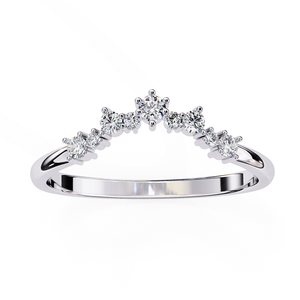 Elegant <b>Silver</b> Diamond <b>Band</b> <b>Ring</b> for Women Minimal Style Shiny Finish Daily Wear Jewelry Gift Choice - Product Image 1