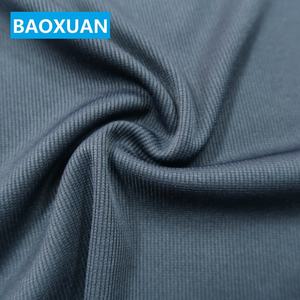 Fábrica de China de poliéster elástico 94% T 6% SP 2 manera estirar costilla de punto tejido personalizado de ropa y pantalones - Product Image 3