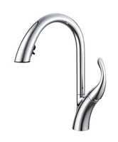 Robinet de cuisine monocommande en laiton doré brossé, bec rotatif à 360 degrés, en céramique, à montage sur plan, design moderne, eau froide