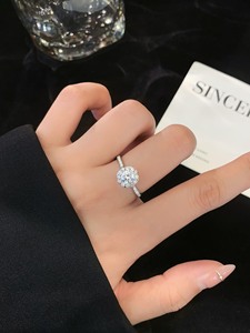 Pour Gia Igi certifié CVD bague de fiançailles en diamant de laboratoire 10K/14K/18K or taille or Rose caché Halo pavé bande Rhodium pour - Product Image 4