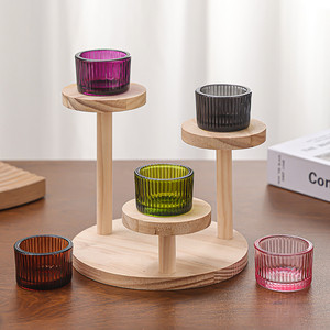 Bougeoir écologique en verre <span class=keywords><strong>de</strong></span> cristal coloré Bougies coniques élégantes Centres <span class=keywords><strong>de</strong></span> <span class=keywords><strong>table</strong></span> Mariages Noël Décor à la maison Pâques - Product Image 4
