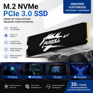 PUSKILL 3500MB/s M.2 NVMe SSD PCIe 3.0 X4 Disque SSD interne haute vitesse 3D NAND pour PC de jeu - Product Image 1