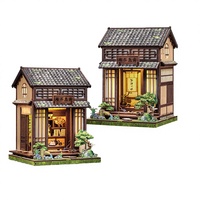 Cutebee Puzzle Kayu 3D CWGC218 Kanmi-dokoro Kurihara Model Mainan DIY Rumah Miniatur Gaya Jepang Book Nook