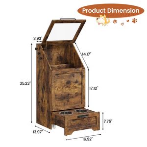 <span class=keywords><strong>Station</strong></span> d'alimentation surélevée pour animaux de compagnie en bois (bois/métal) – Bols pour chiens et chats de grande, moyenne et petite taille - Product Image 1