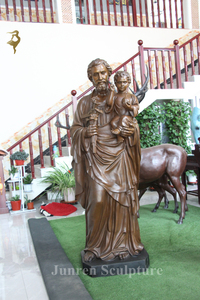 Iglesia Religiosa Decoración Bronce <span class=keywords><strong>Joseph</strong></span> Con Niño Jesús Estatua Esculturas para la venta - Product Image 2