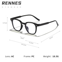 Lunettes de lecture plates carrées pour hommes et femmes avec lentille à monture anti-lumière bleue Matériau PC décontracté pour étudiants patients atteints de myopie