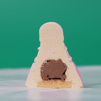 Gâteau Mousse Prêt à Déguster en Boîte, Saveur Crème au Chocolat, en Forme de Badminton, Haute Qualité, Nouvelle Collection 2026, Vente Chaude