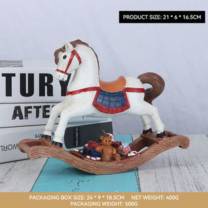 Ahşap at reçine el sanatları heykelcik ev odası noel ağacı dekorasyon heykel hayvan süsler heykeli sanat tema modeli - Product Image 6