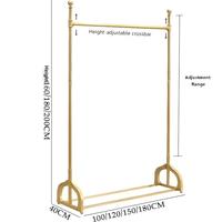 Porte-vêtements en métal doré de luxe moderne et robuste sur mesure pour balcon et armoire