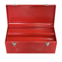 Boîte à outils portable en métal, boîte de rangement pour outils en acier robuste avec plateau amovible, boîte à outils verrouillable à transport manuel pour réparation en garage