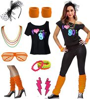 Costume et accessoires pour femmes Baige I Love the 80's Disco années 80 (XS-2XL)