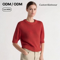 Pull tricoté personnalisé de haute qualité pour femme, à manches longues ou courtes, col rond, style décontracté automne, sur mesure selon échantillons