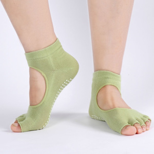 Chaussettes de yoga Chaussettes à bout <span class=keywords><strong>ouvert</strong></span> dos nu Chaussettes de yoga antidérapantes à cinq doigts - Product Image 1