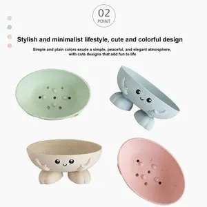 Cartoon Soap Box Smile Stereoscopic Hand Shape Bathroom Drain Soap Holder Portable Soap Dish Protect Case Bathroom Accessories - Product Image 4