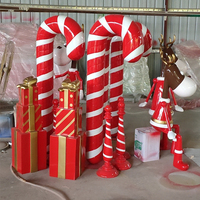 Décoration géante de Noël en forme de canne à sucre de 165 cm, qualité commerciale, en fibre de verre, pour affichage en centre commercial, thème Candyland