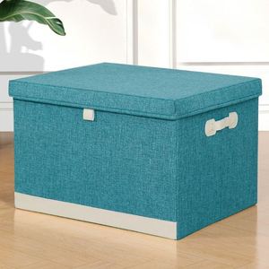 Collapsible Storage Boxes with Lids Fabric Storage Bins Cubes Organizer Containers <b>Baskets</b> with Handles - Product Image 4