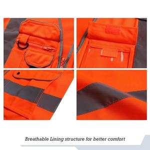Gilet de sécurité orange haute visibilité avec bandes réfléchissantes de deux pouces de large couvrant la taille, la poitrine, les épaules et le dos - Product Image 5