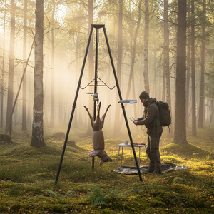 Système de levage et de préparation de gibier portable sur trépied pour la chasse, levage manuel, écorchage et traitement du gibier - Product Image 6