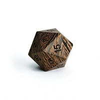Lot de dés en bois polyédriques sculptés à la main sur mesure, 16 mm, 7 pièces, avec sac en velours, pour jeux de rôle (Dungeons & Dragons)