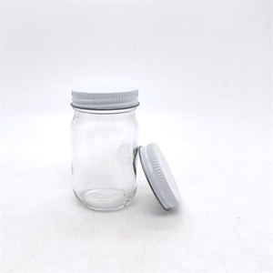 16 Onzas Frascos de Vidrio Transparentes de 4 oz para Mayonesa/Económicos de 8 oz con Tapas de Metal Blanco Revestidas de Plastisol - Product Image 2