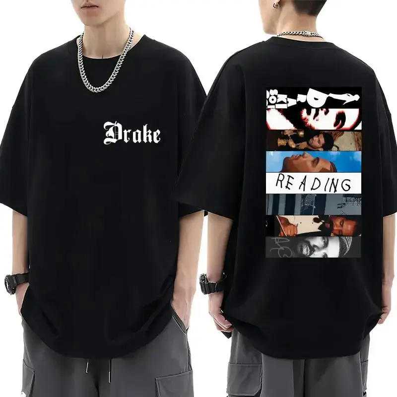 20024 Nieuwe Rapper Ovo Drake Muziekalbum Cover T-Shirt Custom Dubbelzijdig Afdrukken Katoenen Dames Kids T-Shirts Met Logo