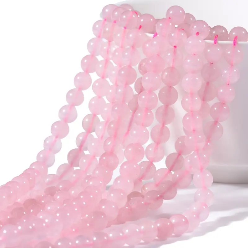 Clio perline commercio all'ingrosso semi-preziosa 8 millimetri 10 millimetri 12 millimetri di Quarzo Rosa Rotonda Perline filo per i braccialetti che fanno