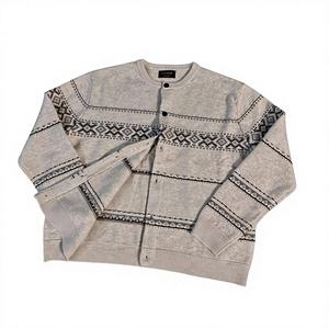 Cardigan en tricot jacquard Fair Isle rétro tendance, manteau col rond doux et <span class=keywords><strong>chaud</strong></span> de style décontracté pour couples, idéal pour l'automne et l'hiver - Product Image 6
