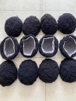 Perruque toupet Afro en dentelle suisse pour hommes, perruques tissage, toupet noir, pièces de rechange, Style afro