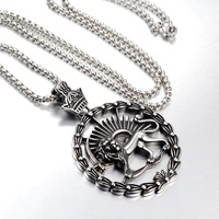 Collier pour homme en acier titane style hip-hop, pendentif lion rétro, personnalisé, décontracté, pour couple, très vendu
