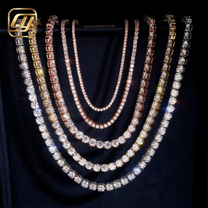 Precio de fábrica: Collar de lujo S925 con moissanita VVS, corte brillante redondo, cadena tipo tenis, joyería unisex para fiestas, diseño de hebra, venta al por mayor - Product Image 5