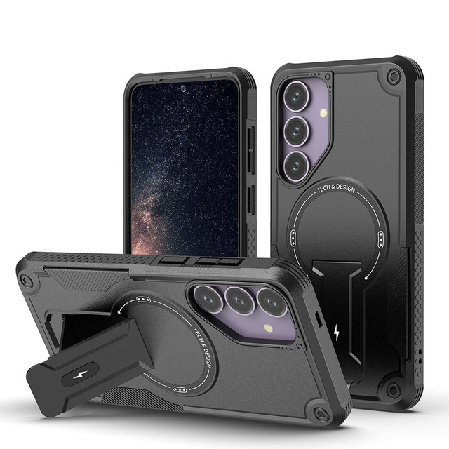 Multifunction Magnetic Shockproof Hard PC Magnetic Stand Holder Phone Case Cover for Samsung Galaxy S25 Ultra Kickstand Case