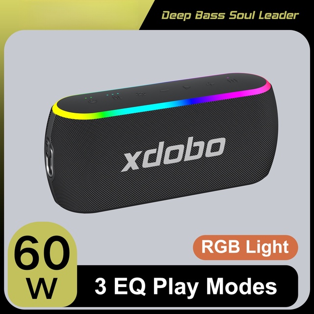 X8 III 60W Wireless Speaker 5.3 IPX7 Waterproof 6000mAh 12H Playtime 3 EQ Modes TWS AUX Multi-Playback Hi-Res Audio RGB Party
