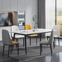 Leicht Luxuriöses Modernes Minimalistisches Marmor-Steinplatten-Drehbarer Esstisch 4-Beiniges Stuhlset für Kleine Wohnungen Wohnmöbel