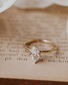 แหวนเพชรทรงมาร์คีส์ 2.5 กะรัต AADIHI JEWELS ทองคำแท้ชุบโรเดียม สไตล์หรูหราสำหรับผู้หญิง - Product Image 1