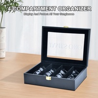 Organisateur d'accessoires pour lunettes, étui à lunettes de soleil en similicuir PU de luxe, boîte de rangement pour lunettes, présentoir à lunettes, logo personnalisé
