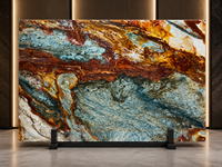 Dalle de quartzite Blue Louise polie veinée pour panneau mural TV, plateau de meuble flottant, comptoir de bar, plateau de table basse en pierre