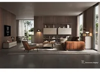 Meuble de salon en bois massif de noyer de style italien moderne avec 5+ tiroirs et étagères, mobilier haut de gamme pour la maison