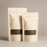 Sachet d'emballage alimentaire Doypack avec fenêtre, logo personnalisé, fermeture éclair anti-odeur, 125g 250g 300g, pour sachet de thé