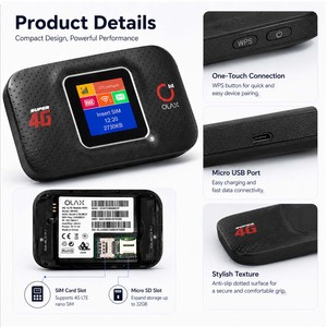 OLAX MF982 4G LTE <span class=keywords><strong>Mobile</strong></span> WiFi avec port de charge USB-C 150 Mbps Cat4 MiFi Batterie rechargeable 3000 mAh Écran LCD d'état Hotspot - Product Image 5
