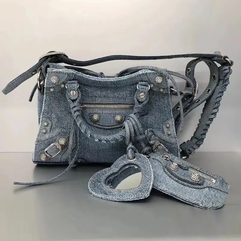 Luxury Shinny Women Colorful Shoulder Bag Ladies Hand Bags Denim Crossbody Bags Soft Diamond Women handbags Purses