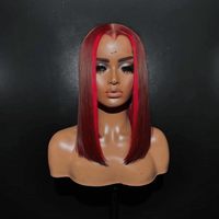 Perruque Bob en cheveux humains, perruques Lace Front pour femmes noires, Lace Frontale transparente, Bob droit pré-épilé, 100% cheveux humains