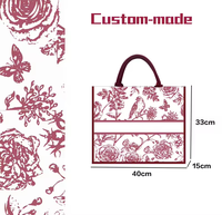 Sacs fourre-tout en toile personnalisés avec logo, motif floral, réutilisables, pour cadeaux et shopping, avec poignée en corde et bouton, vente en gros d'usine