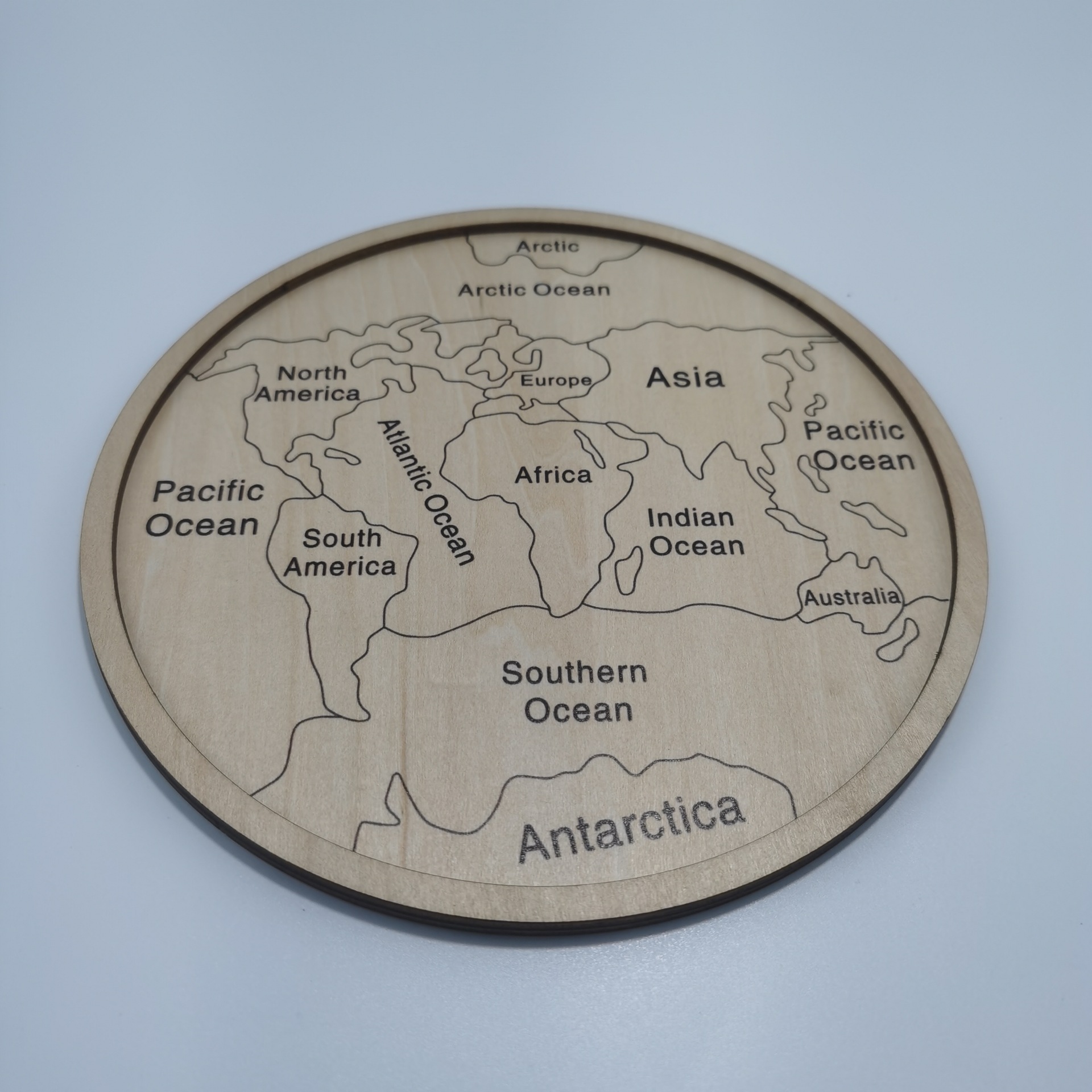 PAFUモンテッソーリ教育玩具木製7大陸5海洋地球世界地図木製