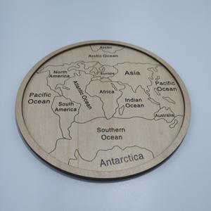 Jouets éducatifs Montessori PAFU en bois, 7 continents, <span class=keywords><strong>5</strong></span> océans, carte <span class=keywords><strong>du</strong></span> <span class=keywords><strong>monde</strong></span> terrestre, puzzle en bois - Product Image 4