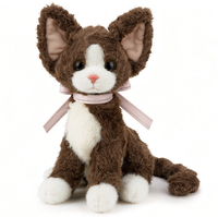 Jouet en peluche chat réaliste, cadeau pour enfants, chat en peluche marron et gris, vente chaude