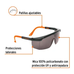 Scatola di 12 occhiali di sicurezza regolabili grigio classico Truper